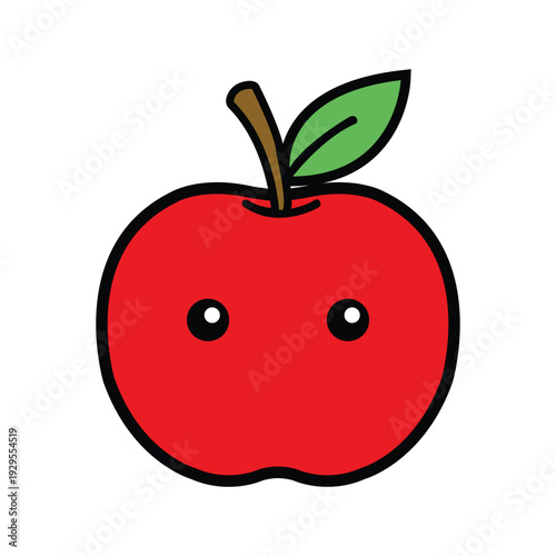 Vector apple with a happy red eye