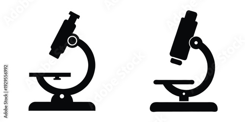 microscope silhouette vector, microscope black silhouette, microscope illustration