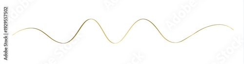 Thin gold line forming a gentle wave pattern on white background