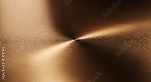 A metallic surface with concentric ripples illuminated by a central light source from a close-up viewpoint