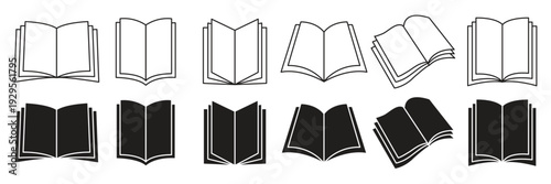 Book line editable icon set. Containing book  reading  library  author  journal  bookshelf  e-book and more. Editable stroke. Vector illustration