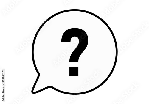Icono de burbuja de diálogo con un signo de interrogación negro en el centro 