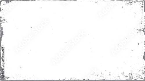 Grey distressed grunge border with speckles on a white background texture