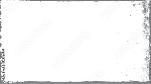 Distressed grunge border with rough edges and speckled texture on a white background