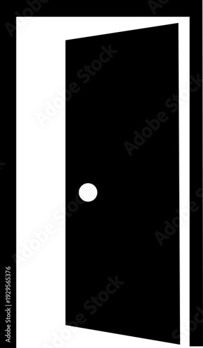 Door icons set. Open, close and ajar door. Doors collection. Opened entrance door set flat style - stock vector. isolated on transparent background