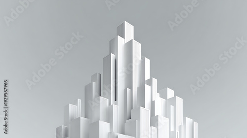 Abstract geometric structure with sharp peaks and shadows