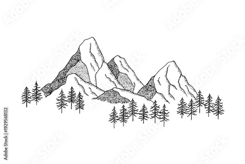 winter landscape with mountains and snow