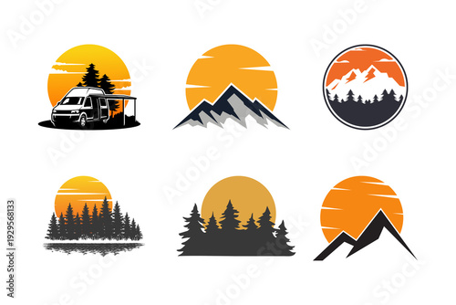 Fotografía set of retro vintage design on withe background.