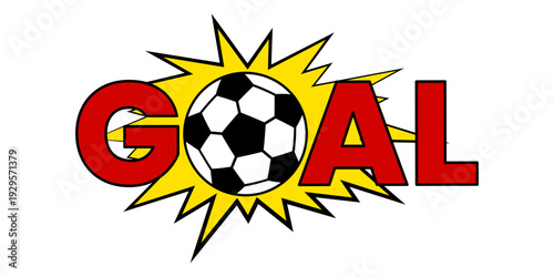 Soccer ball football icon with speed and goal background for a vector logo or team illustration. Sport graphic isolated by design, through flying foot motion with white abstract and black element