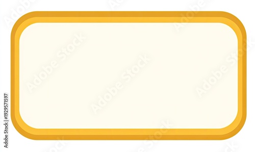 A simple rounded rectangle with a light cream interior and a thick yellow border