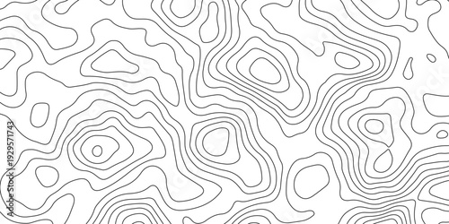 Geometric Topography Vector Art. Seamless Contour Lines. Abstract Landscape Map
