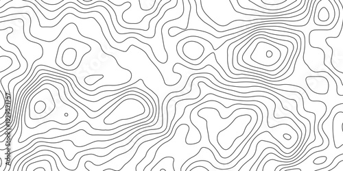 Geometric Topography Vector Art. Seamless Contour Lines. Abstract Landscape Map