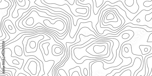 Geometric Topography Vector Art. Seamless Contour Lines. Abstract Landscape Map