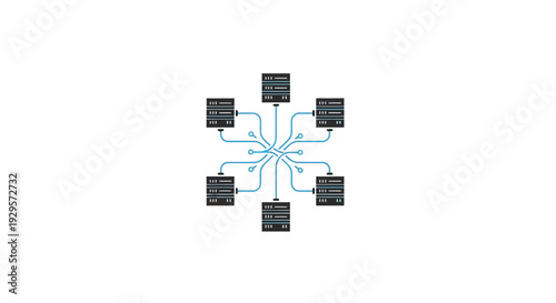Central computer connected to multiple peripheral devices in a star network configuration.