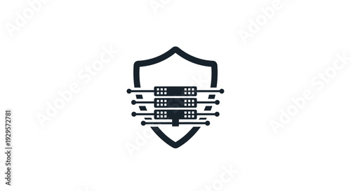 Cyber Security Shield Protection Logo Design.