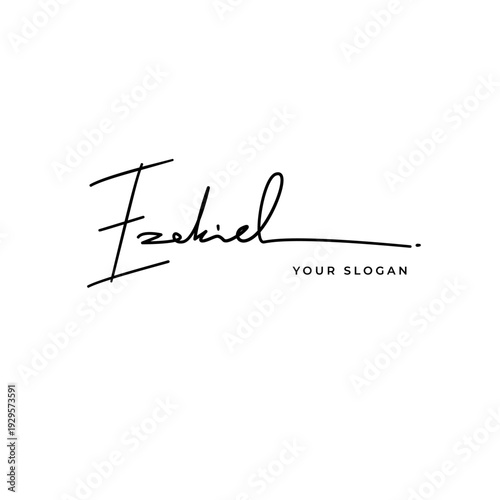 Valokuva Ezekiel name signature logo vector design