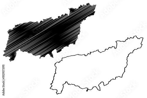 Vihiga County (Republic of Kenya, Western Province) map vector illustration, scribble sketch Vihiga map