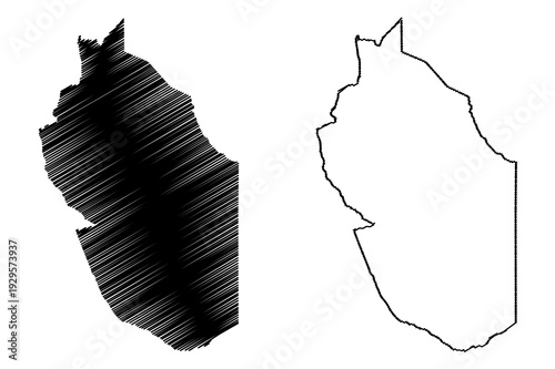 Wajir County (Republic of Kenya, North Eastern Province) map vector illustration, scribble sketch Wajir map