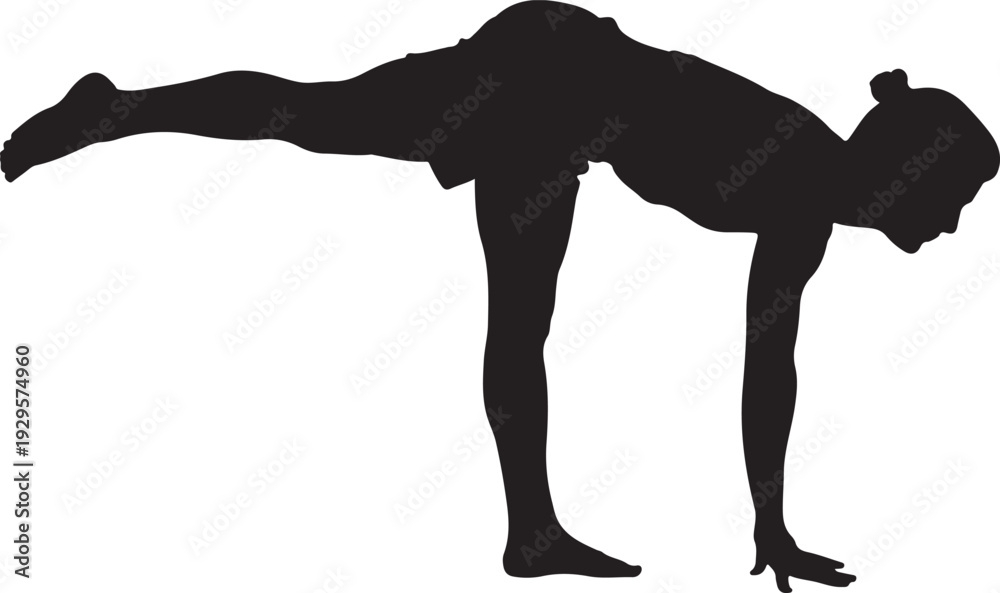 Obraz premium Silhouette of person performing a yoga balance pose