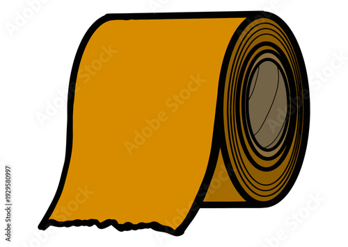 One Roll of brown duct tape with transparent background