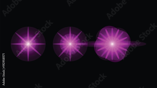 Vibrant purple light effects on black background