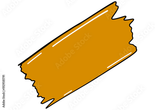 A piece of brown duct tape stuck to a transparent background