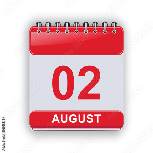 August 02 Daily Calendar Template Minimal Professional Design