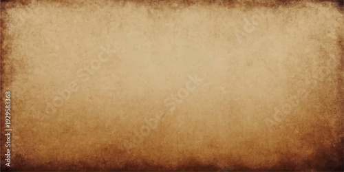 Vintage worn parchment with an old paper texture and a stained grunge vignette over a brown aged antique surface