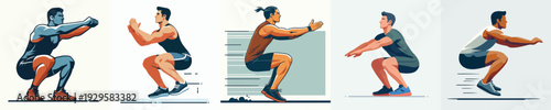 Vector of man squad jump