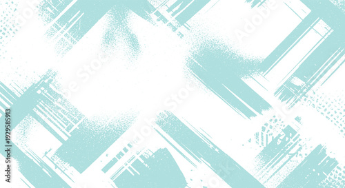 Light blue abstract textured background with bold brush strokes and scattered spray paint details