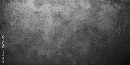 Dark aged metal and rough concrete wall texture with a dirty gray stone surface and vintage black paper pattern design
