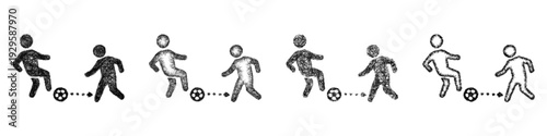 Sketch soccer pass icon design set