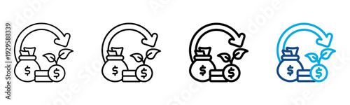 Roi Icon Different Style Outline Collection Set Vector Illustration