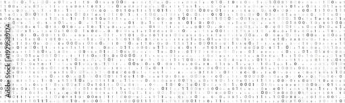 Abstract digital binary code pattern with varying shades of grey and white creating a textured technological background