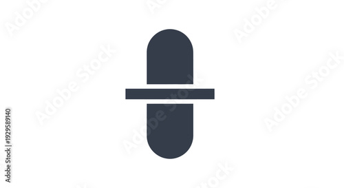 Black Pill Icon on White Background.