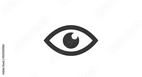 Black Simple Eye Icon Illustration Design.
