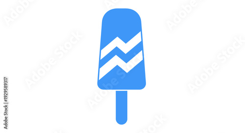 Blue Ice Lolly with White Stripes.