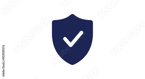 Blue Shield with White Checkmark Icon.