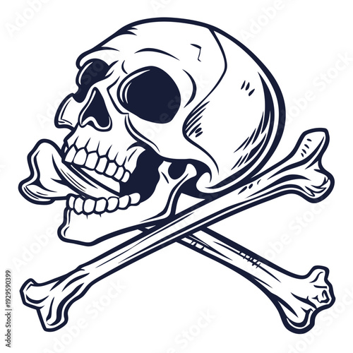 Skull and Crossbones Vector Illustration – Pirate Symbol Graphic Design