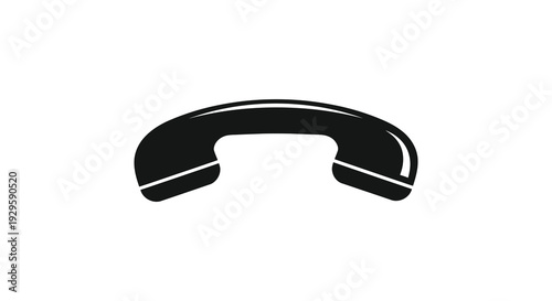 A stark minimalist depiction of a classic telephone handset presented in a bold black silhouette high quality professional detailed
