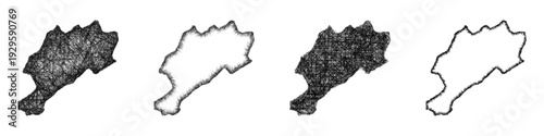 Sketch Afyon outline map design set