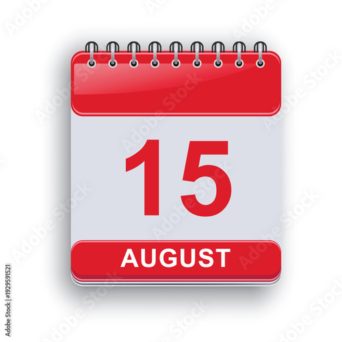 August 15 Daily Calendar Template Basic Clean Format
