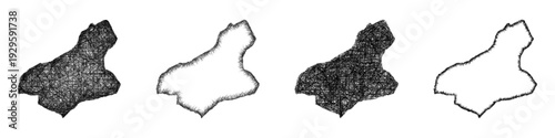 Sketch Karabuk outline map design set