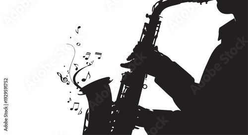 Saxophone Silhouette Icon Set: Music & Creativity