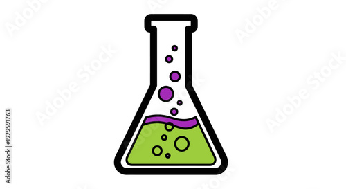 Wallpaper Mural Laboratory Erlenmeyer Flask with Green Liquid and Bubbles. Torontodigital.ca