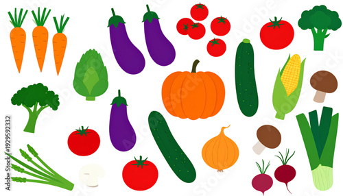 A vibrant and colorful assortment of fresh vegetables arranged in a playful manner isolated on transparent background