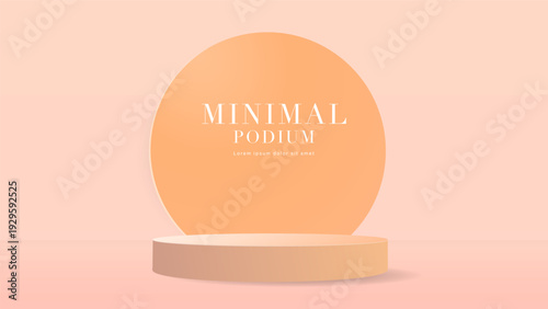 Minimalist podium stage on background for product presentation, Vector illustration EPS 10