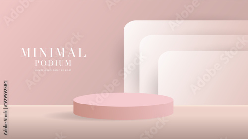 Minimalist podium stage on background for product presentation, Vector illustration EPS 10