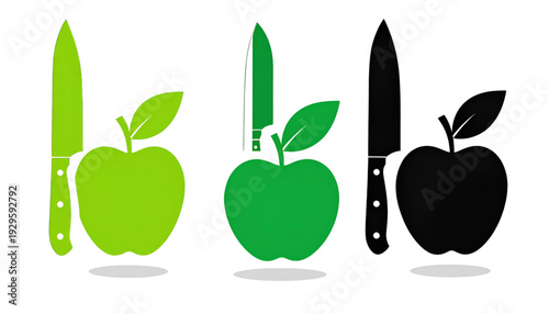 A visual representation of the progression of apple development stages isolated on transparent background