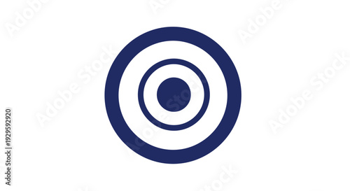 Concentric Circles Blue Target Icon.